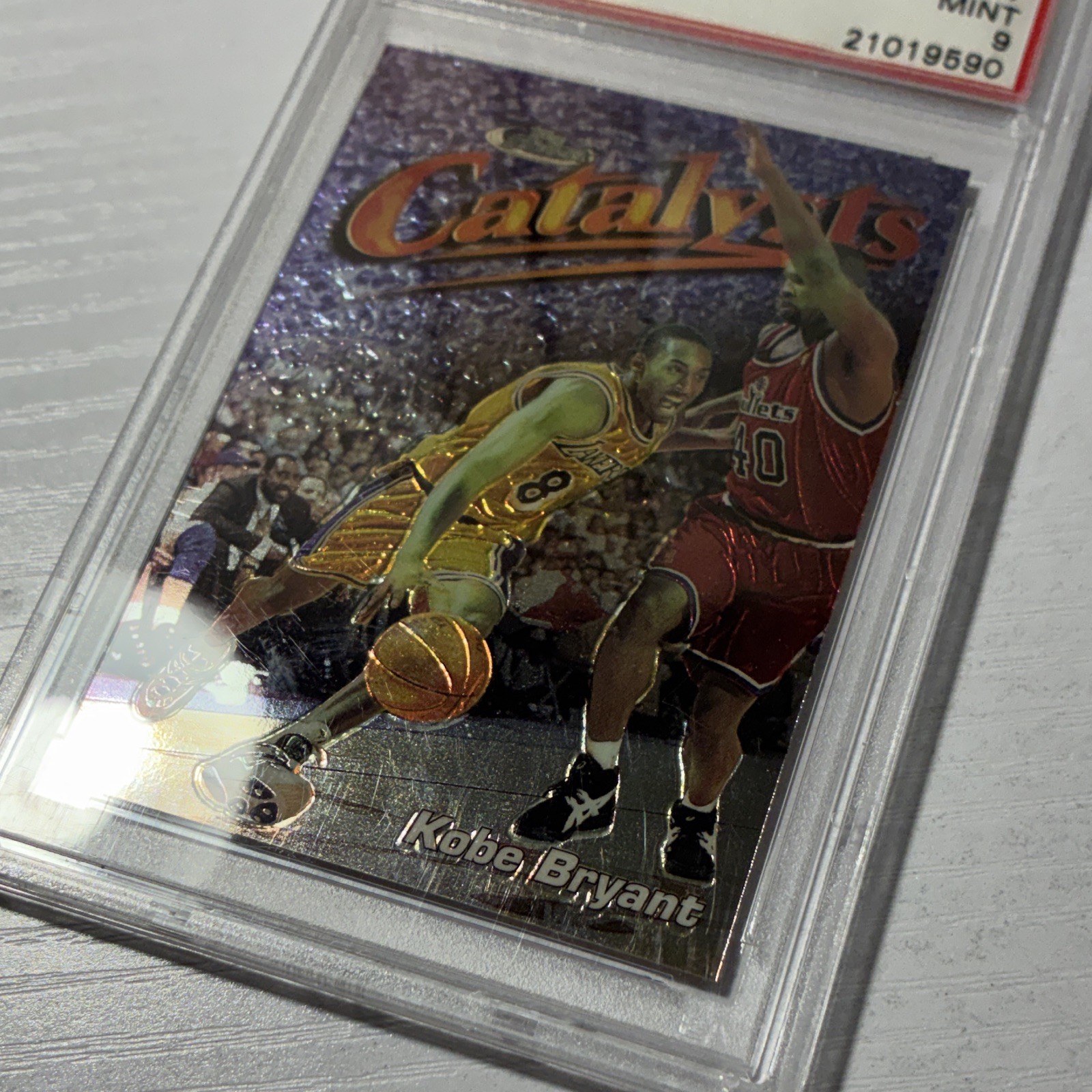 1997 Topps Finest Kobe Bryant Lakers Catalysts #137 PSA 9 Graded Beautiful card! view 3
