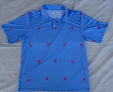 Obnoxious Golf Size Men's XL The Flamingo Golf Polo Blue
