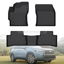 TPE Front & 2nd Floor Mats Liners 3D For 2022 2023 2024 Toyota Corolla Cross FWD
