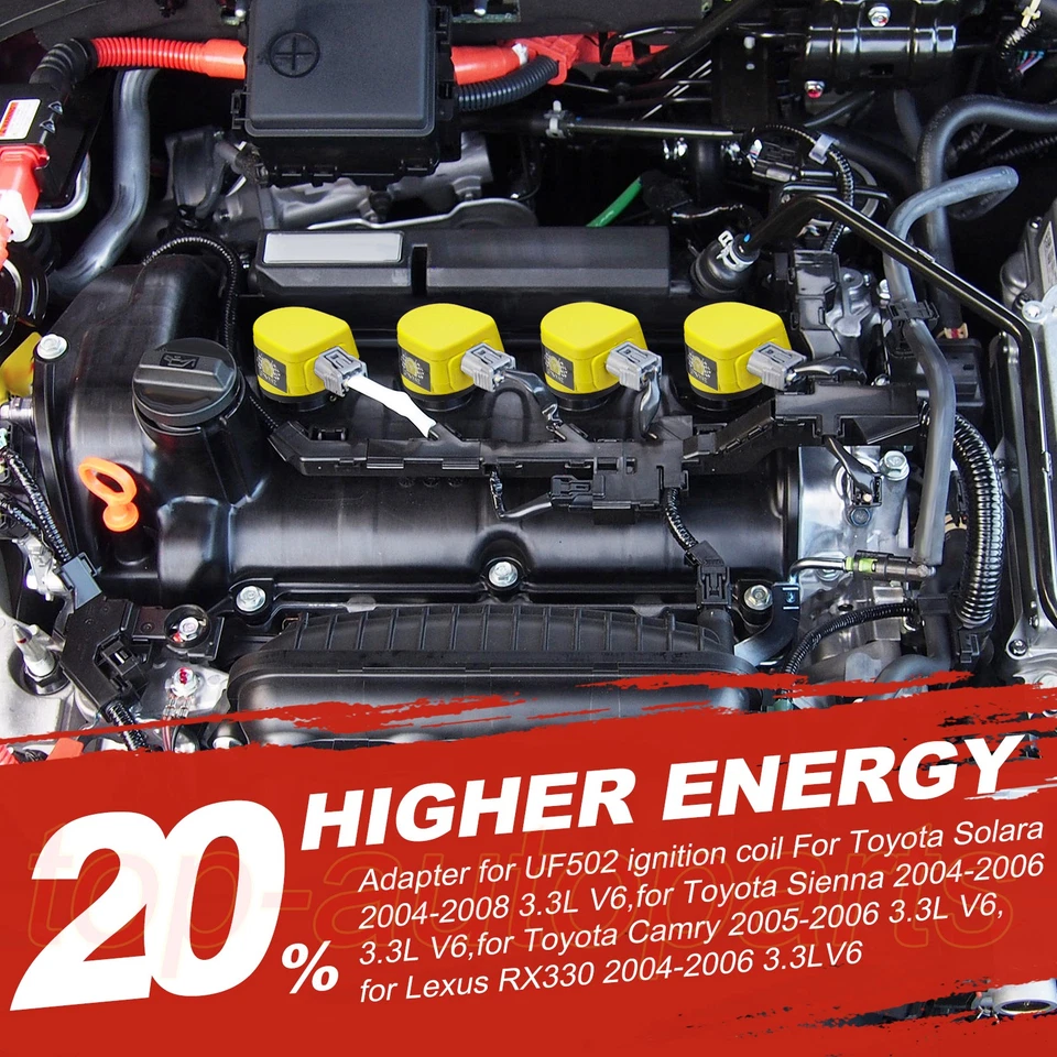 6X Ignition Coil & Iridium Spark Plugs For 2004-2006 Toyota Solara Sienna UF506 - Image 2 of 4