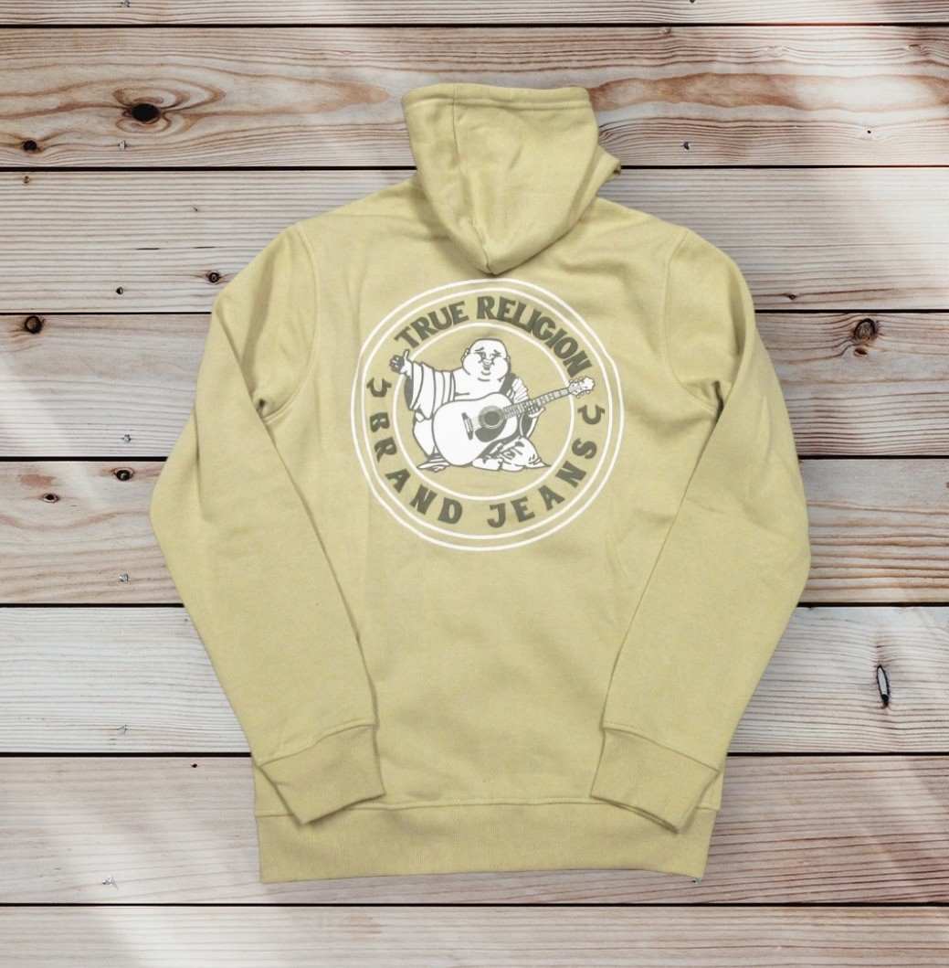 True Religion Buddha Logo Hoodie Jumper Hoody Travertine Full-Zip M RRP $119