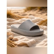 NIB J/Slides Unisex Squish Gray EVA Lightweight Beach Slides - Women Size 7