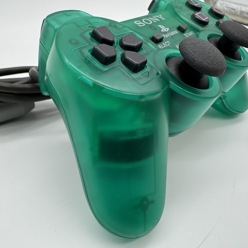 Sony PlayStation 2 PS2 Emerald Green Clear Dualshock Controller Genuine ...
