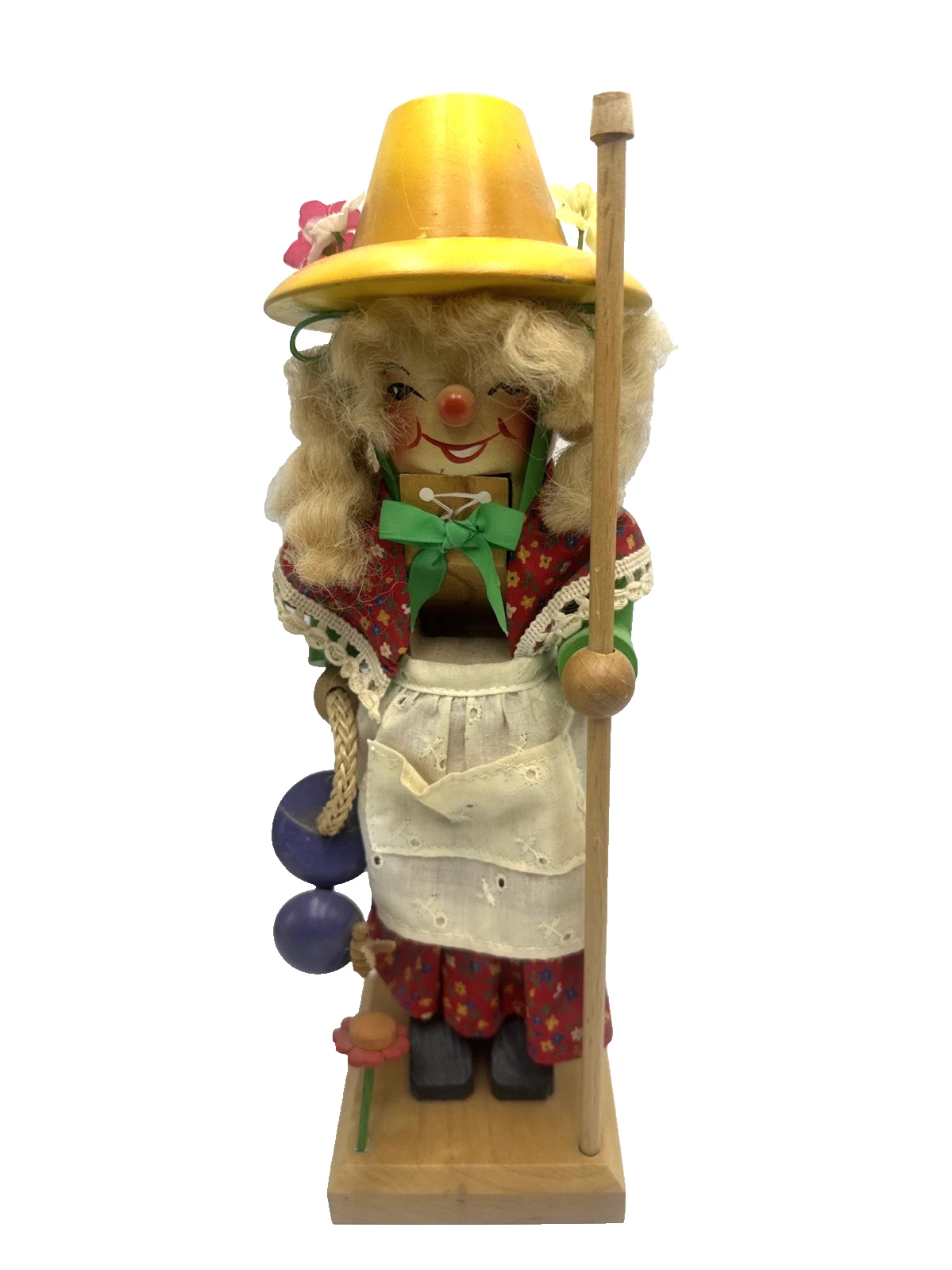 Vintage Steinbach Lady Gardener Nutcracker 12" Wood Germany