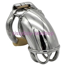 Stainless Steel Male Chastity Device Metal Cage Men Long Lock Belt Restraint