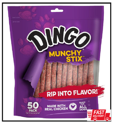 Dingo Non-China Munchy Stix Dog Chews for All Dogs, 50-Count