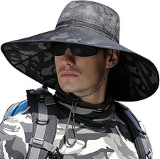 Super Wide Brim Sun Hat UPF 50 UV Waterproof Fishing Hat for Men Women Zstyl...