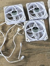3 PC Cooling Fans 120x120x25mm 12 Volt White 4-Pin AGRP