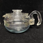 Vintage Pyrex Flameware 6 Cup Tea/Coffee Pot Lid & Handle 8446-B Clear Glass