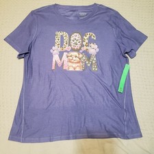 NWT Athletic Works ButterCore Dog Mom Graphic Tee purple LARGE 12-14