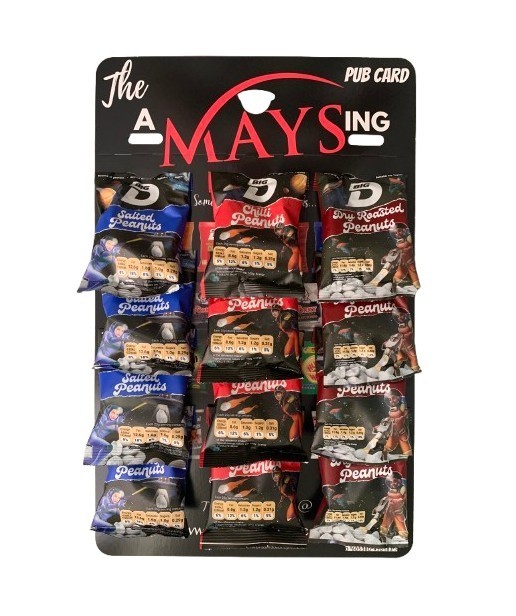 Big D Mix Salted | Chilli | Dry Roasted Peanuts on 'AMaysing' Pub Card 12 x 50g