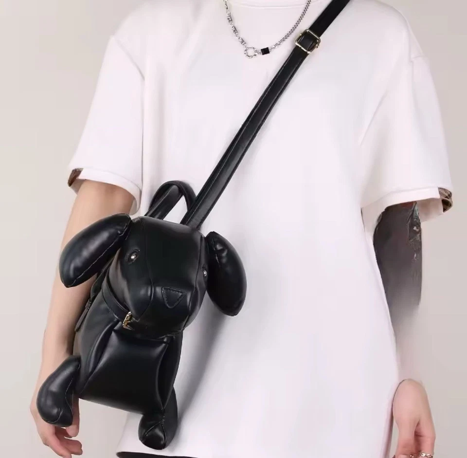 Dachshund Dog Shaped Handbag, PU Leather Shoulder Purse, Black - Image 2 of 4