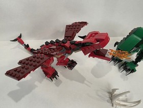 LEGO Lot Dinosaur Dragon Red Creature 31058 & 31032 Creator Builds No Box/Manual