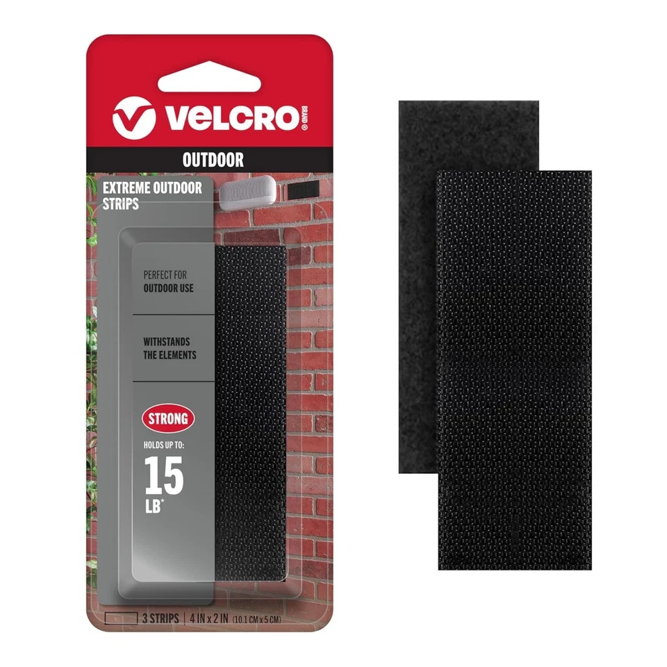 VELCRO Industrial Strength Fasteners Extreme Outdoor Weather Strips 4x2in 3 Sets-image