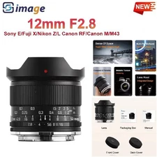 SGimage 12mm F2.8 APS-C Ultra Wide Angle MF Lens for E X Z EF-M RF M43 L Mount