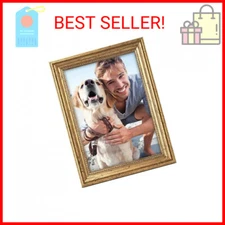 Malden International Designs 2177-57 Classic Wood Picture Frame, 5x7, Gold