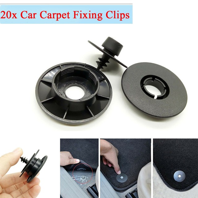 20Pcs Vehicle Car Foot Mat Carpet Nonslip Fasteners Black Plastic