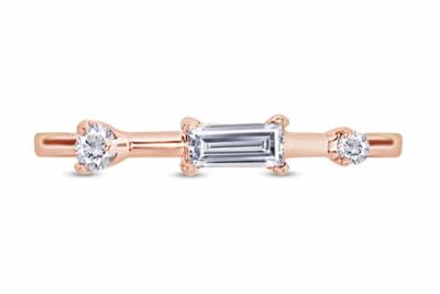 I-J I2-I3 Natural Diamond Rose Gold Plated Silver