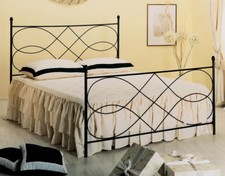 LETTO FERRO BATTUTO SOSPIRO MATRIMONIALE NERO GRAFITE