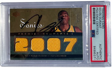 KEVIN DURANT SIGNED 2007-08 UD PREMIER ROOKIE CARD JERSEY GOLD /50 PSA/DNA !. rookie card picture