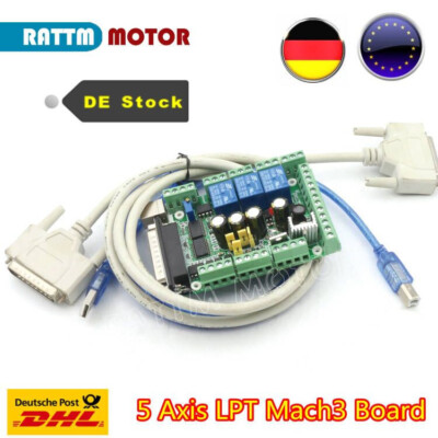 『DE』5-Achsen CNC Controller MACH3 Breakout Board Nema23/34 Schrittmotor Treiber