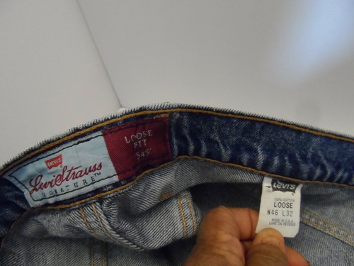 LEVI’S Strauss Men's 545 Signature Jeans Loose Fit Lt. Blue Made in USA - 46x32 - Picture 8 of 10