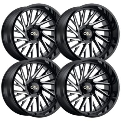 (Set-4) Cali Off-Road Purge 20x10 8x165.1 -25mm Black Milled Wheels ...