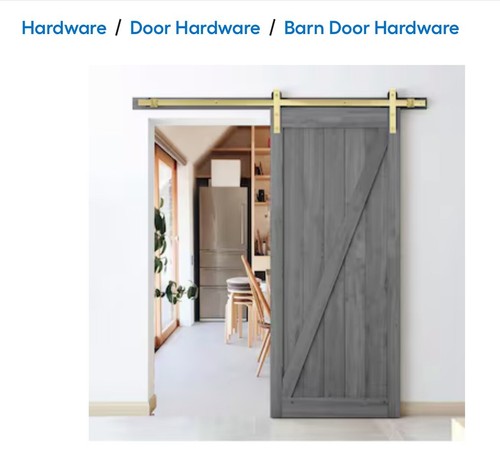 RELIABILT 78-In Soft Gold Indoor J-Strap Single Barn Door Hardware Kit - Picture 5 of 9