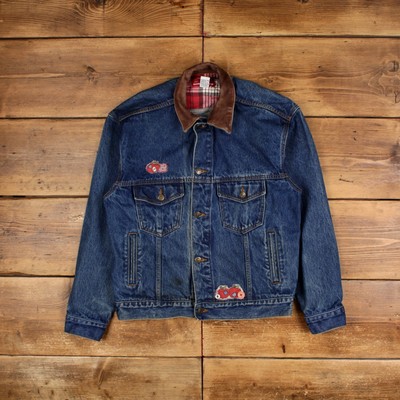 Vintage Marlboro Jeansjacke M Trucker Cottage Core Patchwork Blau Damen