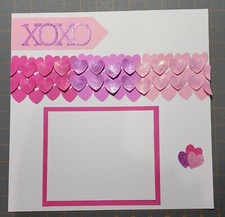 Valentine's Scrapbooking Cardstock Layout Hearts Love 12x12 Page