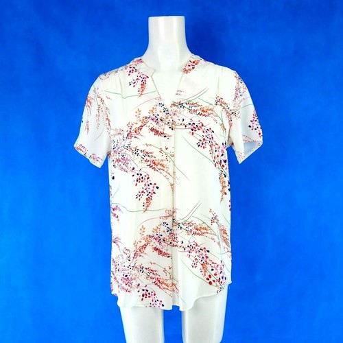 Blaue Shirt Bunt JOACHIM BOSSE Damen Tunika Größe DE 36 S Weiß Geblümt Np 89 Neu