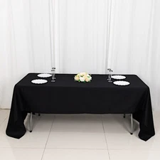60x126" Black 100% COTTON TABLECLOTH High Quality Catering Home Dinner Linens