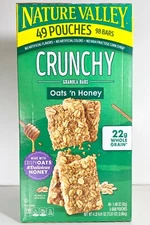 Nature Valley 98 Crunchy Granola Bars Oats 'n Honey 49 Pouches AUG 2025