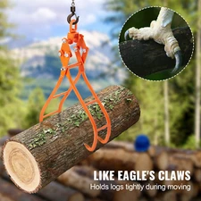 Timber Claw Hook - 36 Inch 4 Claw Log Grapple for Heavy-Duty Logging Tongs - 330