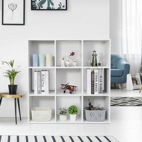 9-Cube Closet Organizer Storage Organizer Bookcase Shelving Room Office White - Picture 9 of 12