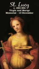 St. Lucy Prayer Card, 10-pack with Two Free Bonus Cards