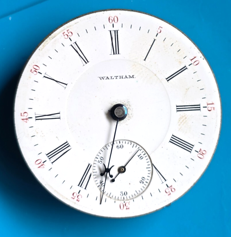 Vintage 18-Size Waltham PS Bartlett Pocket Watch Movement Working