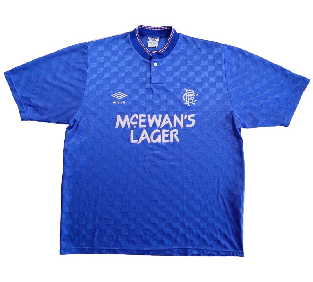 Rangers Glasgow 1987/90 Umbro Home Football Shirt M/L 80s Vintage Soccer Jersey