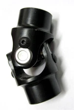 Black Single Universal Steering U-Joint Shaft 3/4" Smooth x 3/4" Smooth Round