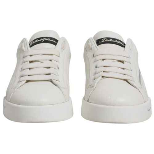 Dolce & Gabbana Schuh Weiß Schwarz Logo Portofino Herren Sneaker EU42 / US9 820usd - Bild 2 von 8