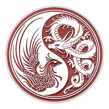 Dragon Phoenix Coin Chinese Mythology Commemorative Lucky Gift Yin Yang Silver