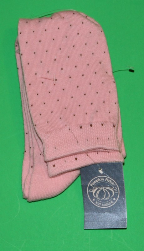 5 6 7 NWT Pumpkin Patch COUNTRY ESTATE Pink Polka Dot Knee SOCKS Girls 