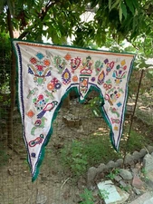 Handmade Indian Valance Welcome Gate Decor Arch Stitched Embroidered Toran Art 