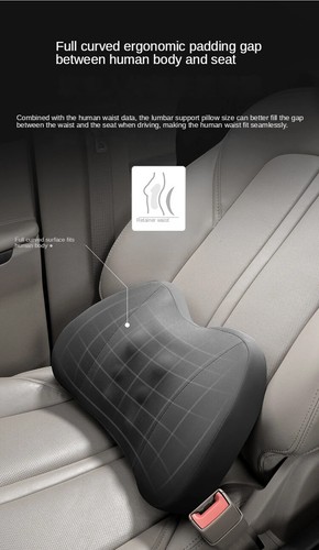 Car Lumbar Support For Driving Memory Foam Auto Seat Backrest Waist Cushion - Picture 11 of 27