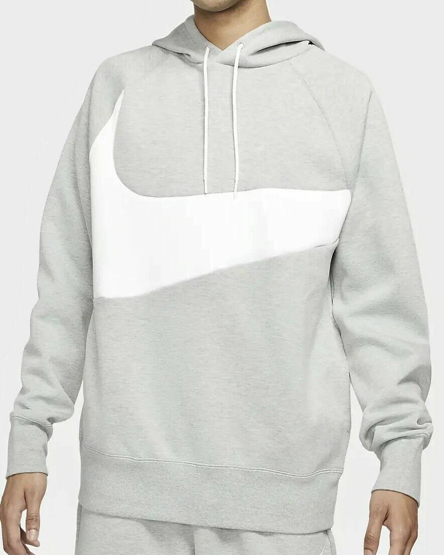 Nike club grey swoosh logo hoody shop