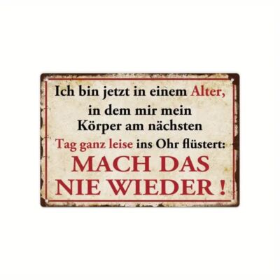Blechschild Alter mach das nie wieder 20x30cm Retro Vintage TEL143