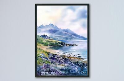 Isle of Arran Aquarell Poster Isle of Arran Reise Druck Schottland Landschaft