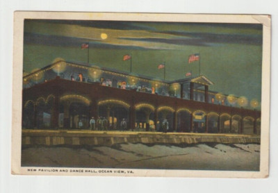 Antique Postcard Pavilion & Dance hall , Ocean View Virginia