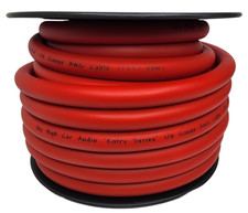 Sky High Car Audio E-Series CCA 1/0 Gauge - 50ft Spool RED