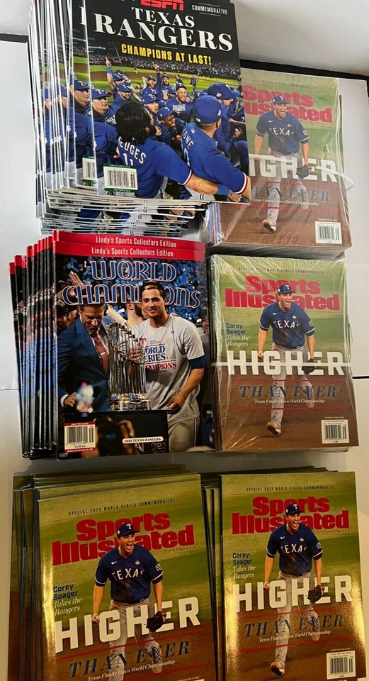 Texas Rangers World Series Magazine Lot of 3 Sports Illustrated, ESPN, Lindy's - Image 2 of 4